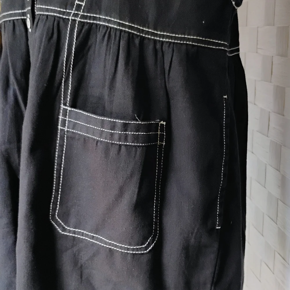 Free People Black Sleeveless Dress with White Stitching - Picture 6 of 7